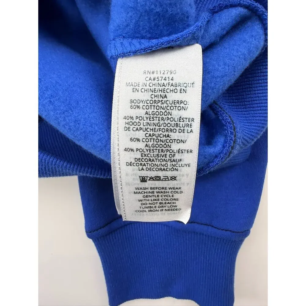 TRUE RELIGION MEN'S CONTRAST W/ BUDHA BACK DESIGN ZIP HOODIE BLUE SZ L NWT